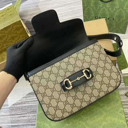 GC690 Gucci Horsebit 1955 Soft Small Shoulder Bag / HIGHEST QUALITY VERSION / 10.2"W x 6.8"H x 4"D