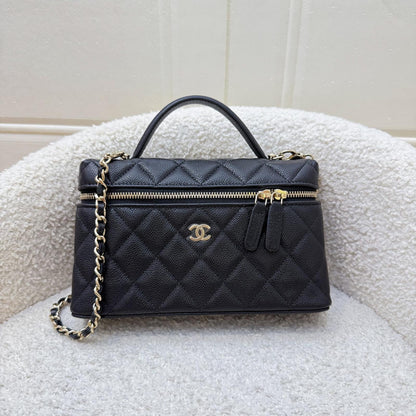 [BN - Local Full Set - Mar 2026] Chanel 26P Vanity / Clutch with Chain (LP Style Bag) in Black Caviar and GHW