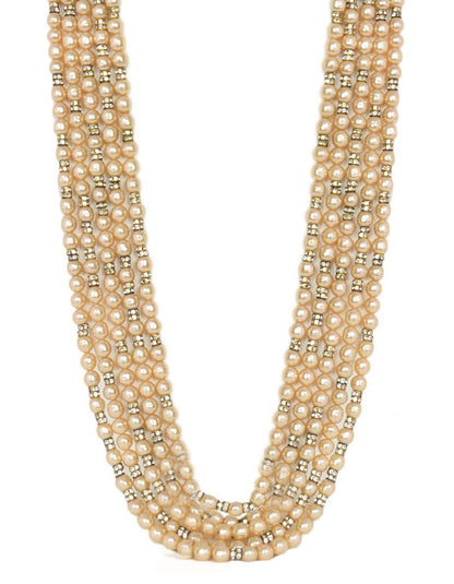 Chanel 1990s Vintage Multi-Strand Pearl & Crystal Necklace