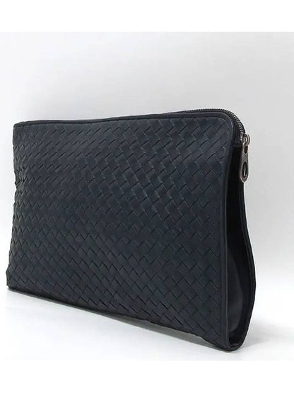 Luxury Bottega Veneta navy clutch bag