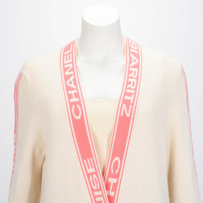 Chanel Cream Cashmere Biarritz Longline Cardigan FR 42