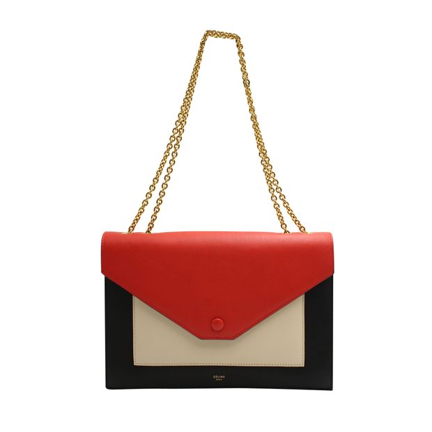 Celine Tri-Colour Flapbag Chalk