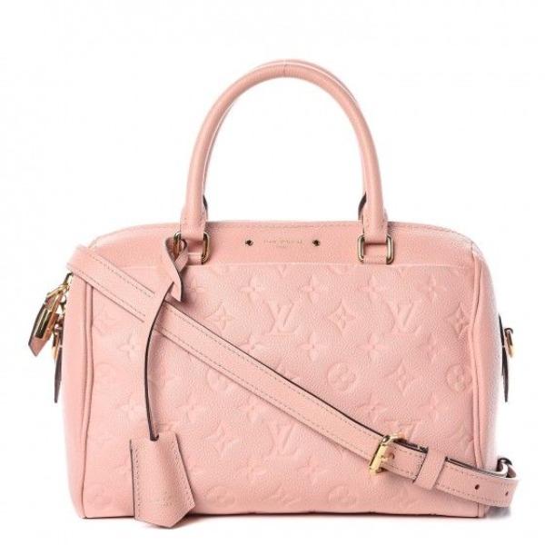 Louis Vuitton Speedy Bandouliere 30 Monogram Empreinte Leather Rose Poudre