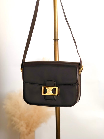 CELINE Triomphe Shoulder bag Brown Vintage xeaff4
