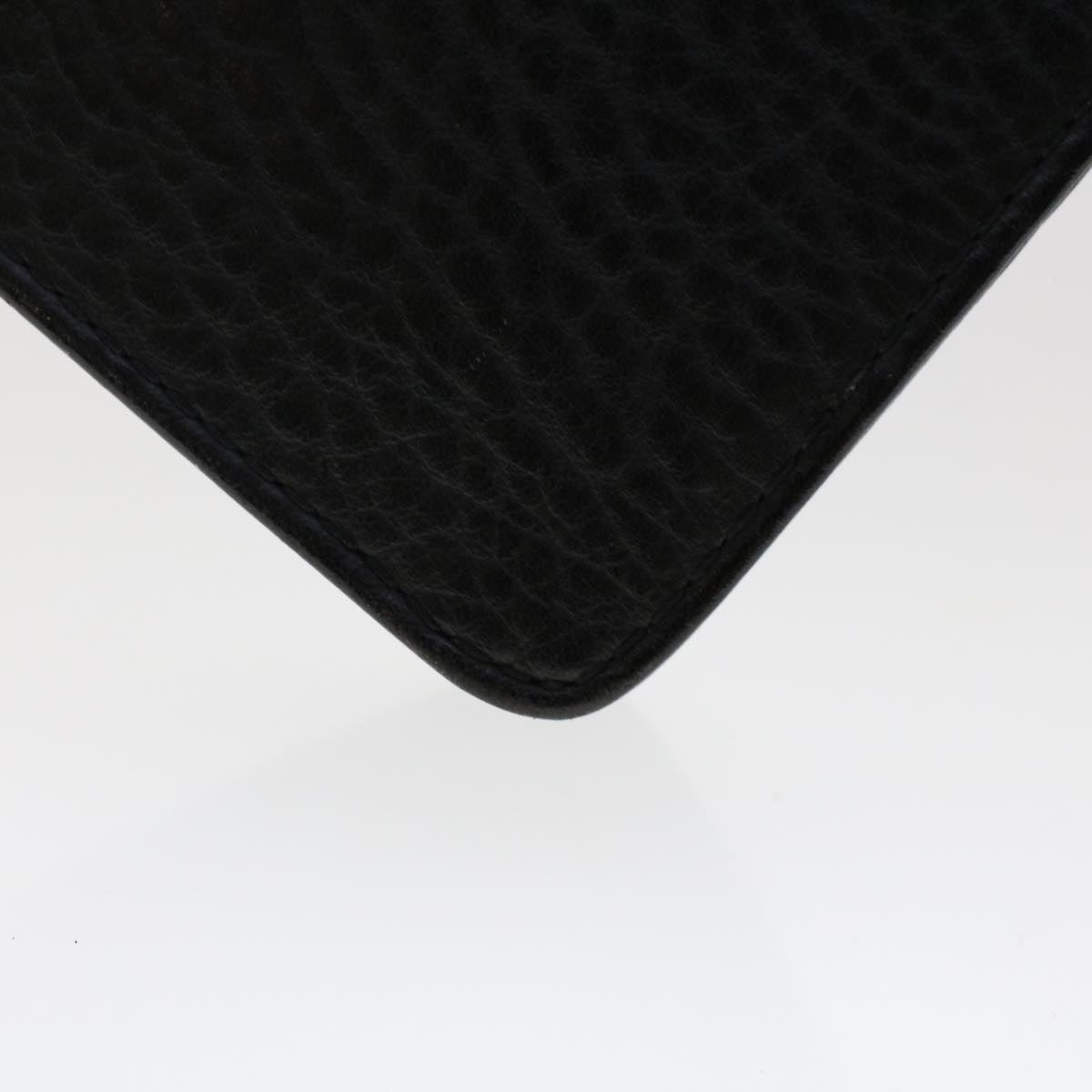 BurberrySs Clutch Bag Leather Black Auth ep1119
