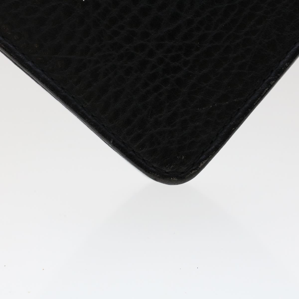 BurberrySs Clutch Bag Leather Black Auth ep1119