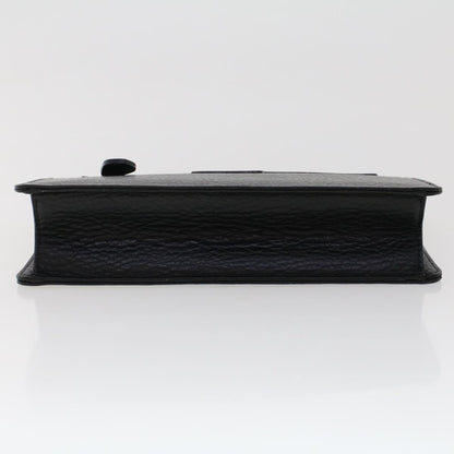 BurberrySs Clutch Bag Leather Black Auth ep1119