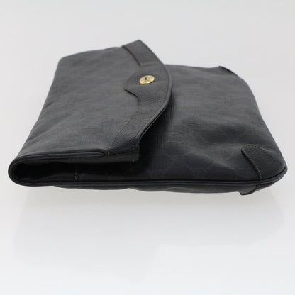 GUCCI GG Canvas Clutch Bag PVC Leather Black 156.02.075  ep1120