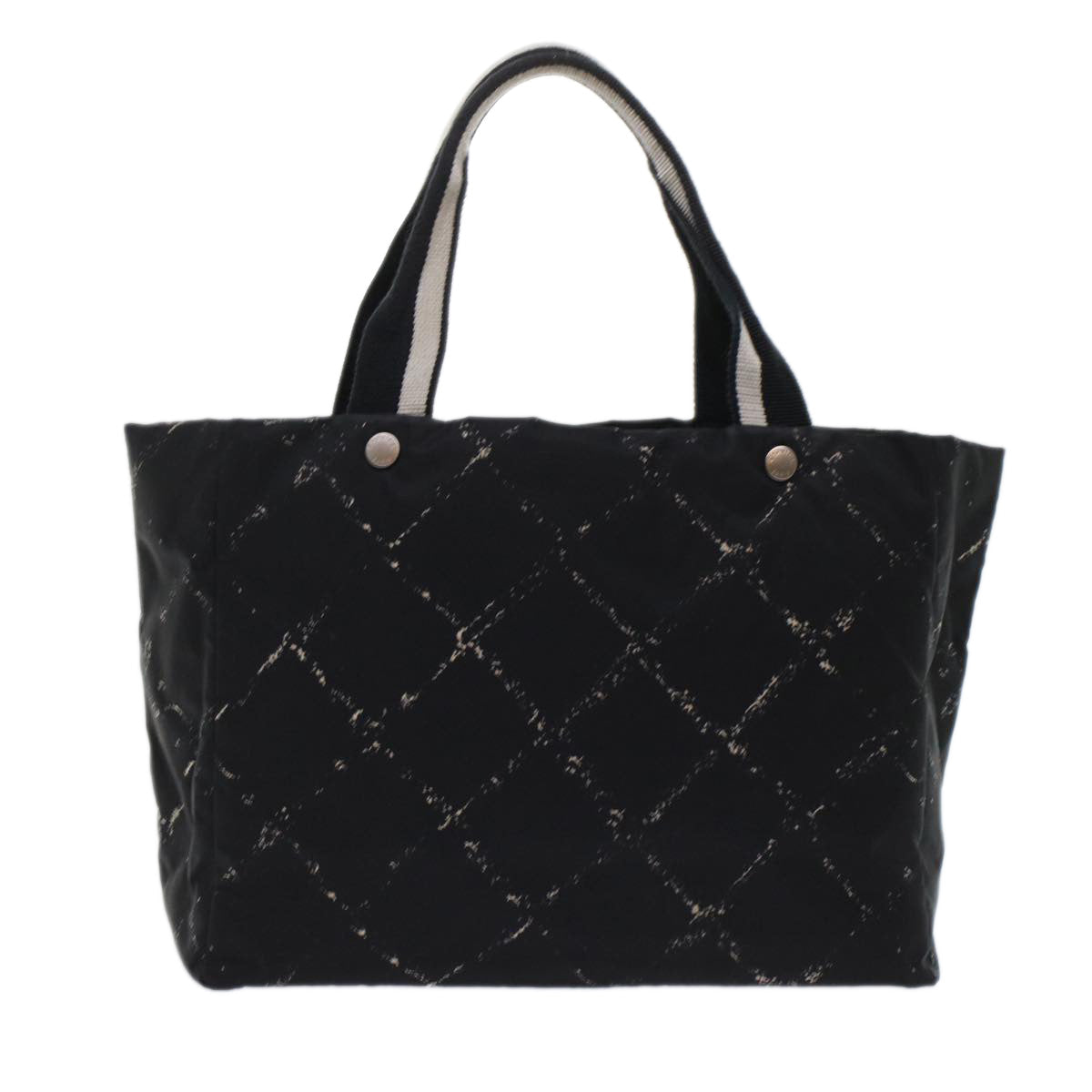 Chanel Travel line Tote Bag Nylon Black CC Auth ep1132