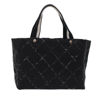 Chanel Travel line Tote Bag Nylon Black CC Auth ep1132
