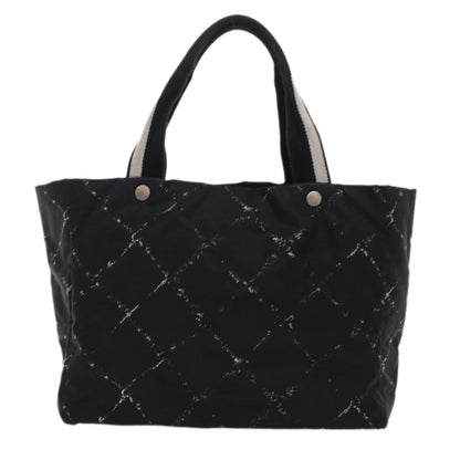 Chanel Travel line Tote Bag Nylon Black CC Auth ep1132
