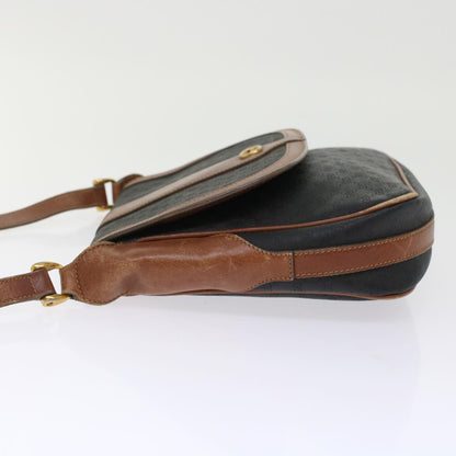 GUCCI Micro GG Canvas Shoulder Bag PVC Leather Black  ep1178