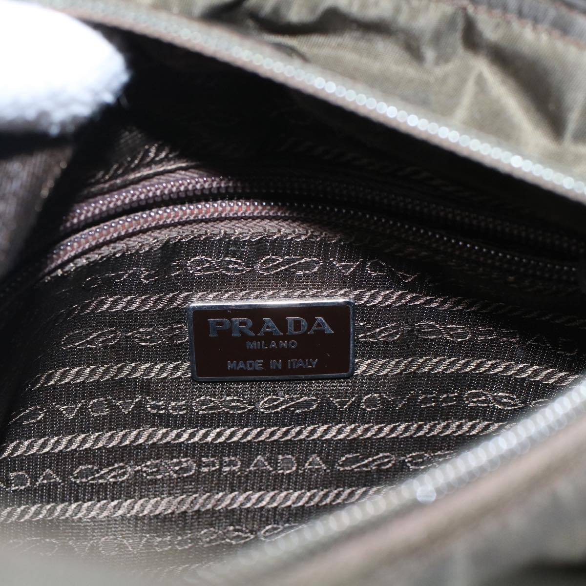 Prada Hand Bag Nylon Khaki  ep1187