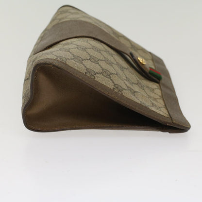 GUCCI GG Canvas Web Sherry Line Clutch Bag Beige Red 5601012  ep1196