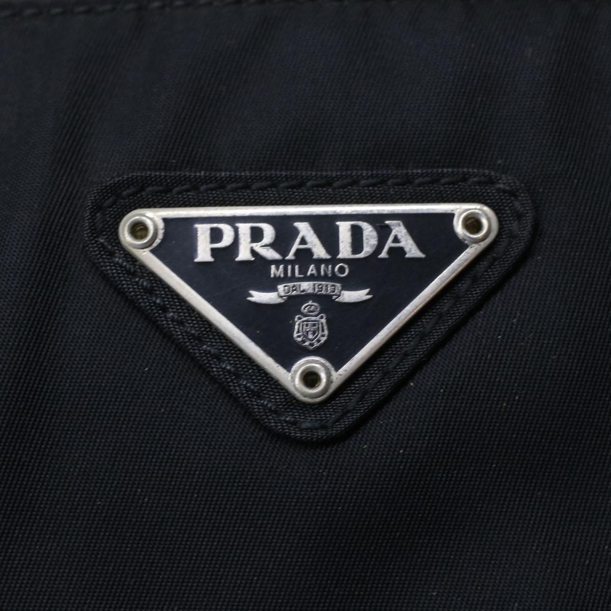 PRADA Chain Shoulder Bag Nylon Black Auth ep1201