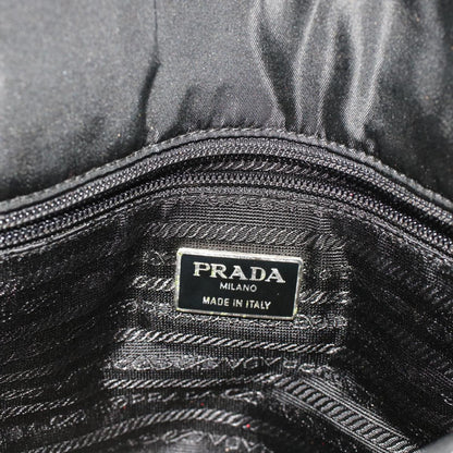 PRADA Chain Shoulder Bag Nylon Black Auth ep1201