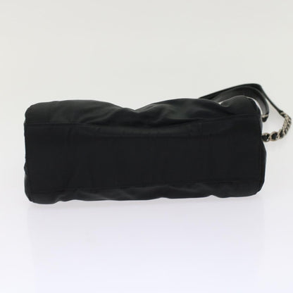 PRADA Chain Shoulder Bag Nylon Black Auth ep1201