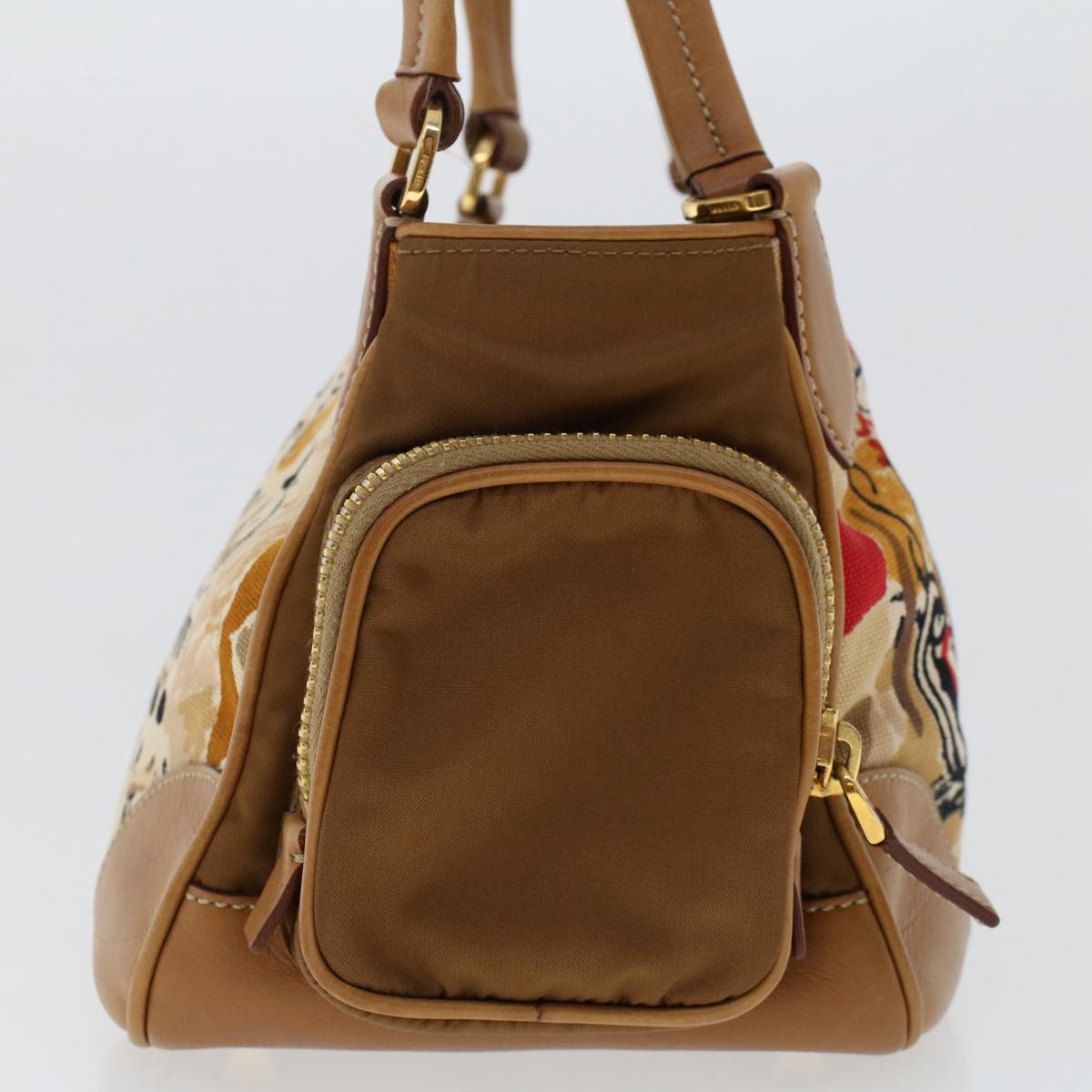 PRADA Shoulder Bag Canvas Brown Auth ep1246