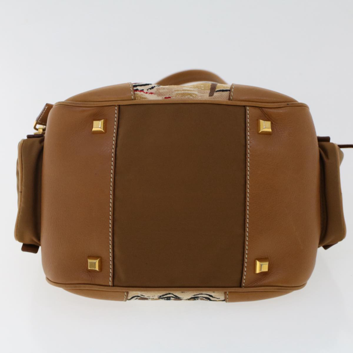 PRADA Shoulder Bag Canvas Brown Auth ep1246