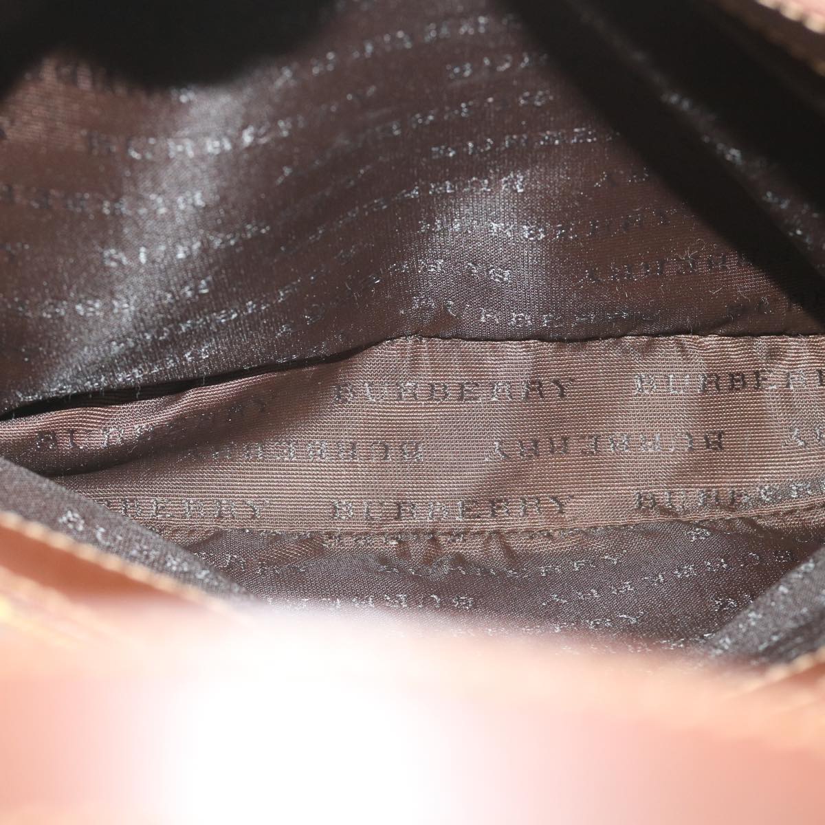 Burberry Nova Check Hand Bag PVC Leather Beige Auth ep2162