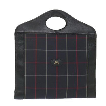 BurberrySs Nova Check Hand Bag Nylon Canvas Navy Auth ep2181