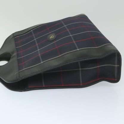 BurberrySs Nova Check Hand Bag Nylon Canvas Navy Auth ep2181