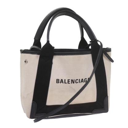 Balenciaga Hand Bag Canvas Black White 390346 Auth ep2535
