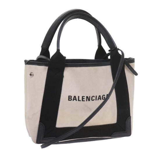 Balenciaga Hand Bag Canvas Black White 390346 Auth ep2535