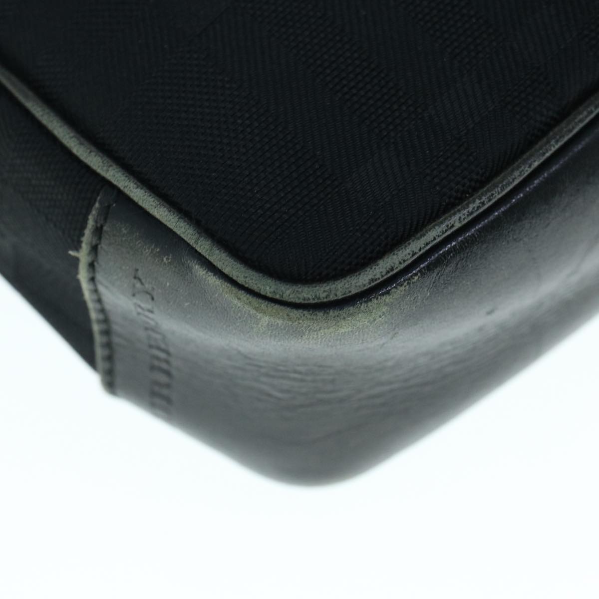 Burberry Shoulder Bag Canvas Leather Black Auth ep2582