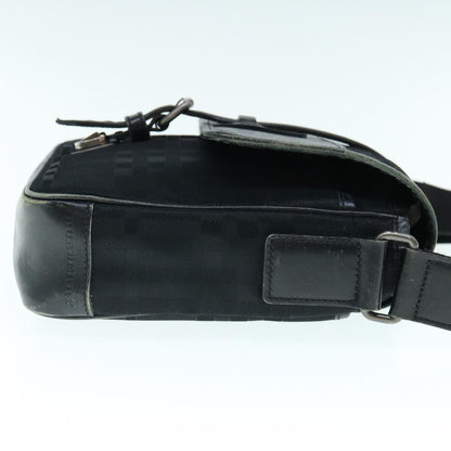 Burberry Shoulder Bag Canvas Leather Black Auth ep2582