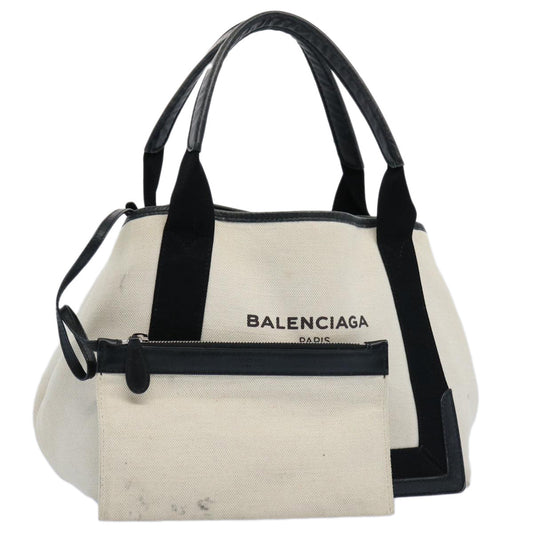 Balenciaga Tote Bag Canvas White Black 339933 Auth ep2845