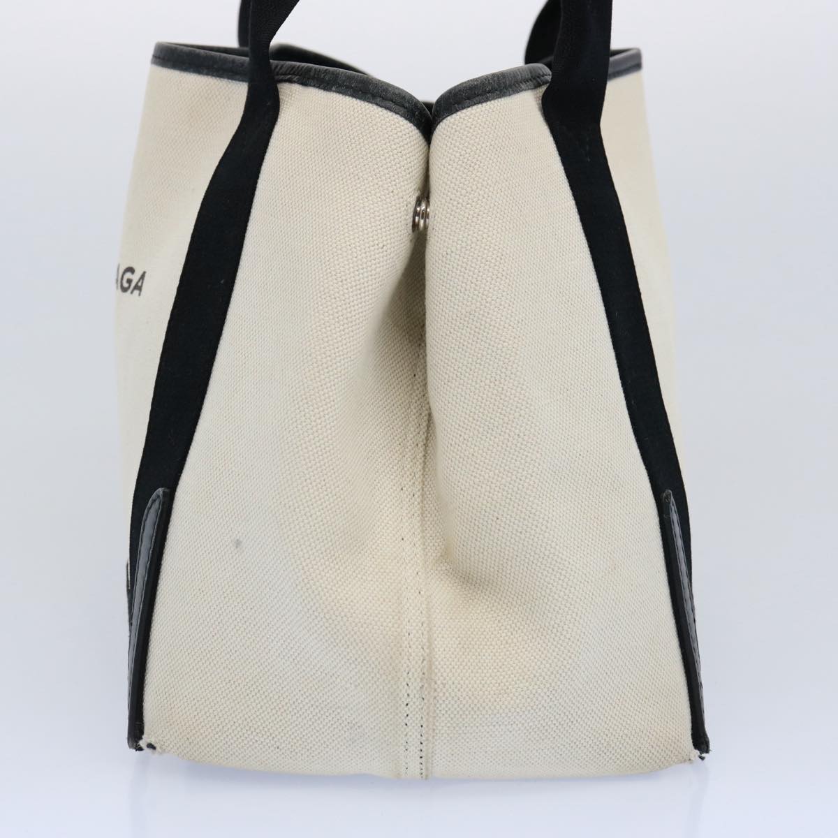 Balenciaga Tote Bag Canvas White Black 339933 Auth ep2845