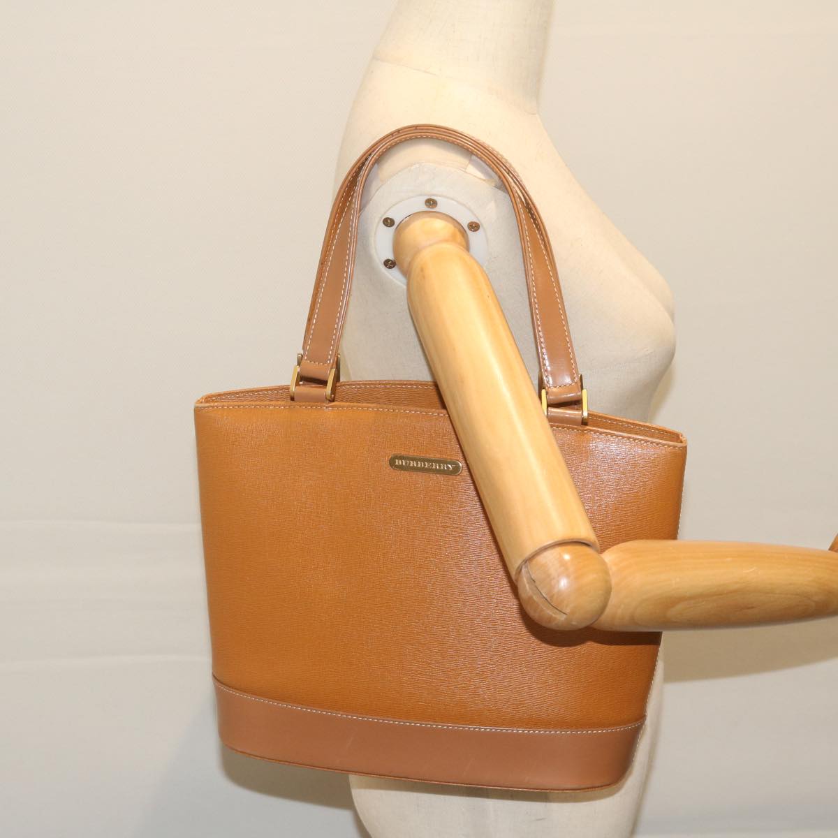 Burberry Tote Bag Leather Brown Auth ep2860