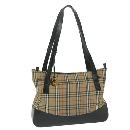 Burberry Nova Check Shoulder Bag Canvas Beige Auth ep2883