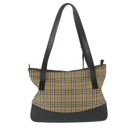 Burberry Nova Check Shoulder Bag Canvas Beige Auth ep2883