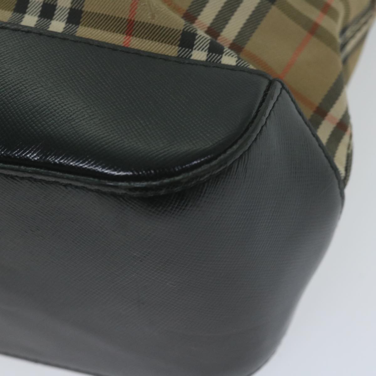 BurberrySs Nova Check Hand Bag Canvas Beige Auth ep3023