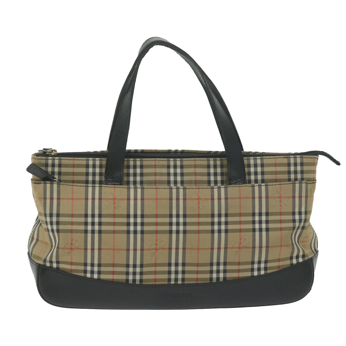 BurberrySs Nova Check Hand Bag Canvas Beige Auth ep3023