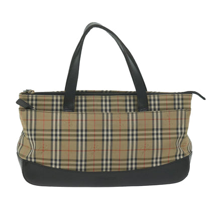 BurberrySs Nova Check Hand Bag Canvas Beige Auth ep3023