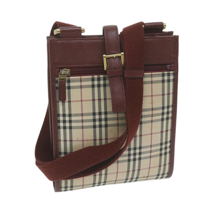 Burberry Nova Check Shoulder Bag Canvas Beige Auth ep3200