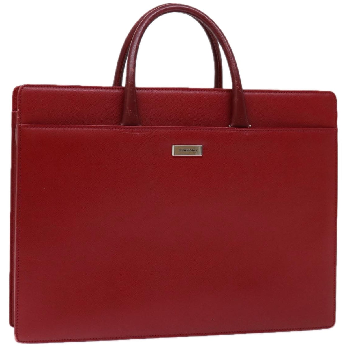 Burberry Hand Bag Safiano leather Red Auth ep3405