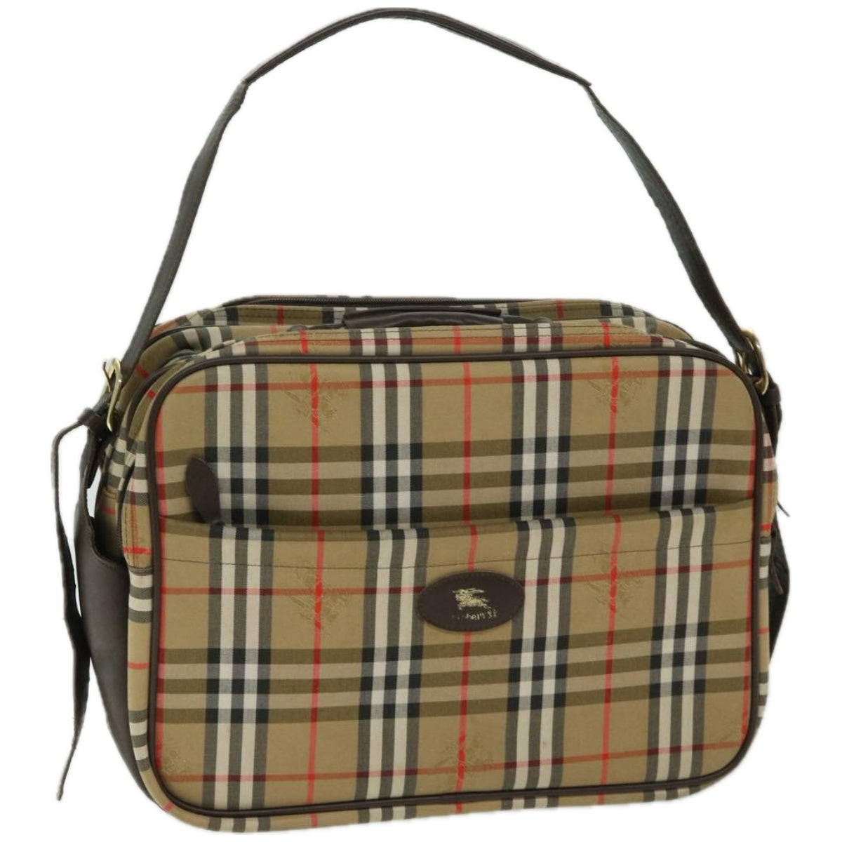 BurberrySs Nova Check Shoulder Bag Canvas Beige Auth ep3489