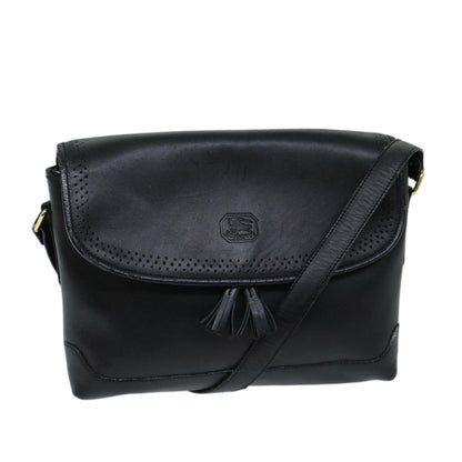 BurberrySs Shoulder Bag Leather Black Auth ep3768