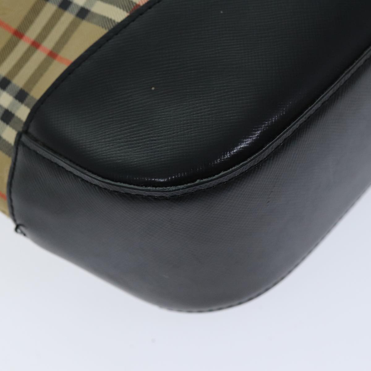 BURBERRYSs Nova Check Tote Bag Canvas Beige Black Auth ep4184
