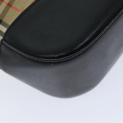 BURBERRYSs Nova Check Tote Bag Canvas Beige Black Auth ep4184