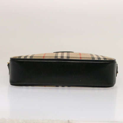 BURBERRYSs Nova Check Shoulder Bag Canvas Beige Black Auth ep4300