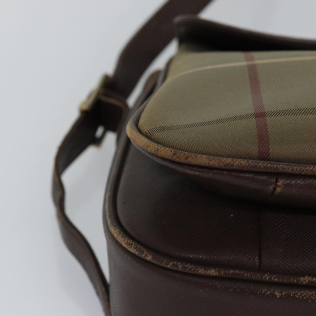 BURBERRYSs Nova Check Shoulder Bag Canvas Beige Brown Auth ep4359