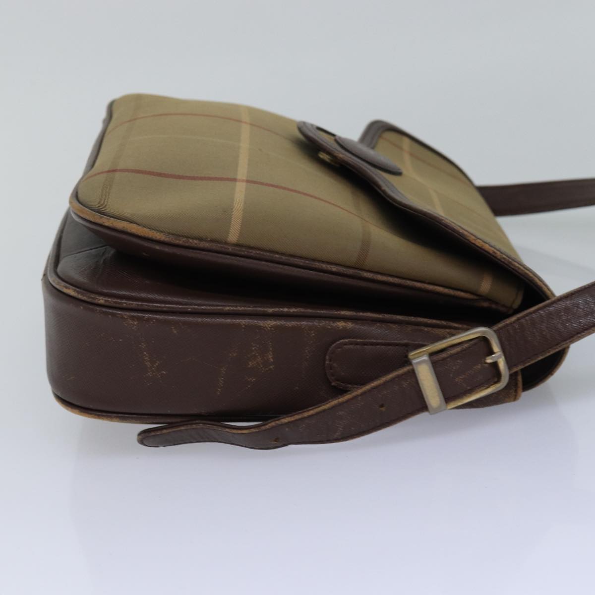 BURBERRYSs Nova Check Shoulder Bag Canvas Beige Brown Auth ep4359