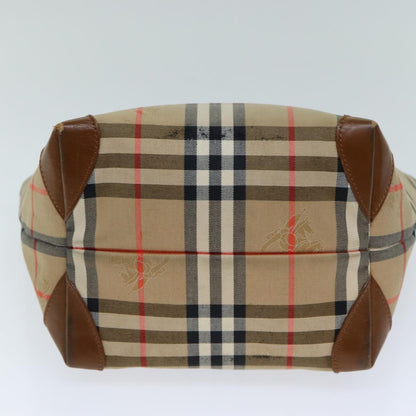 BURBERRYSs Nova Check Hand Bag Canvas Beige Auth ep4362