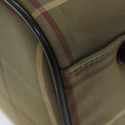BURBERRYSs Nova Check Boston Bag Canvas Beige Auth ep4373