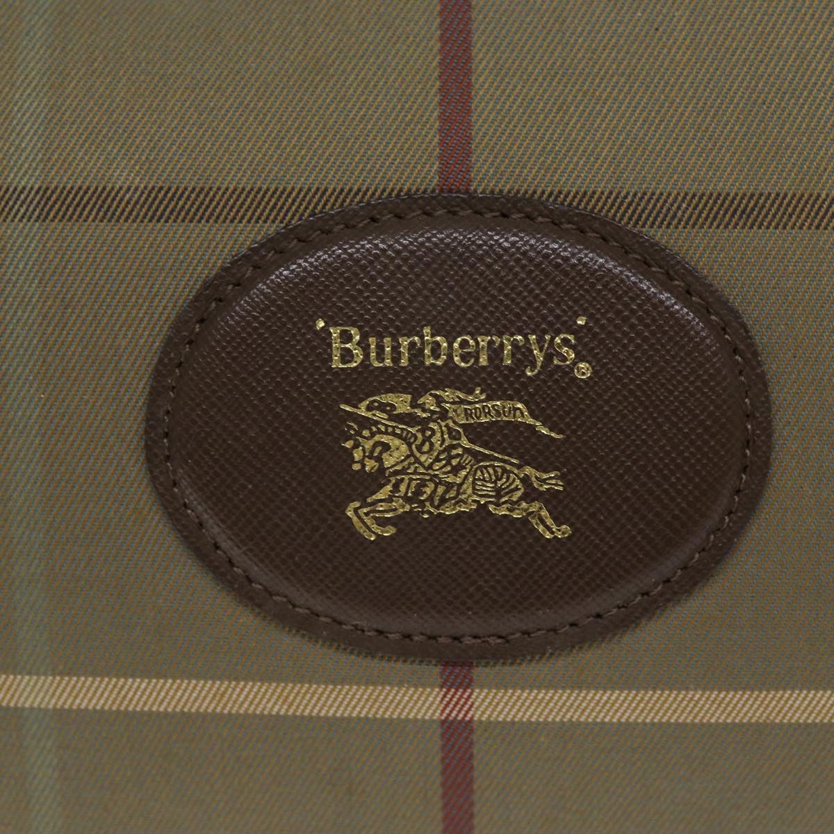 BURBERRYSs Nova Check Boston Bag Canvas Beige Auth ep4373